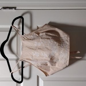 Embroidered crop top| XS| Zara| Peach